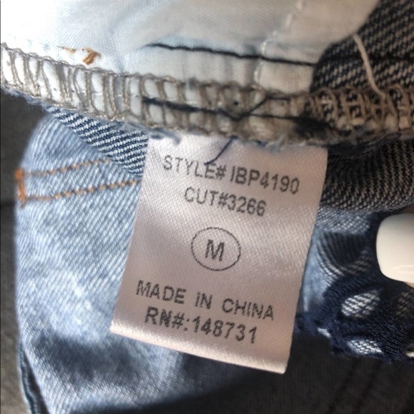 Blue Blush Denim Shorts with Netting Details - Picture 3 of 3